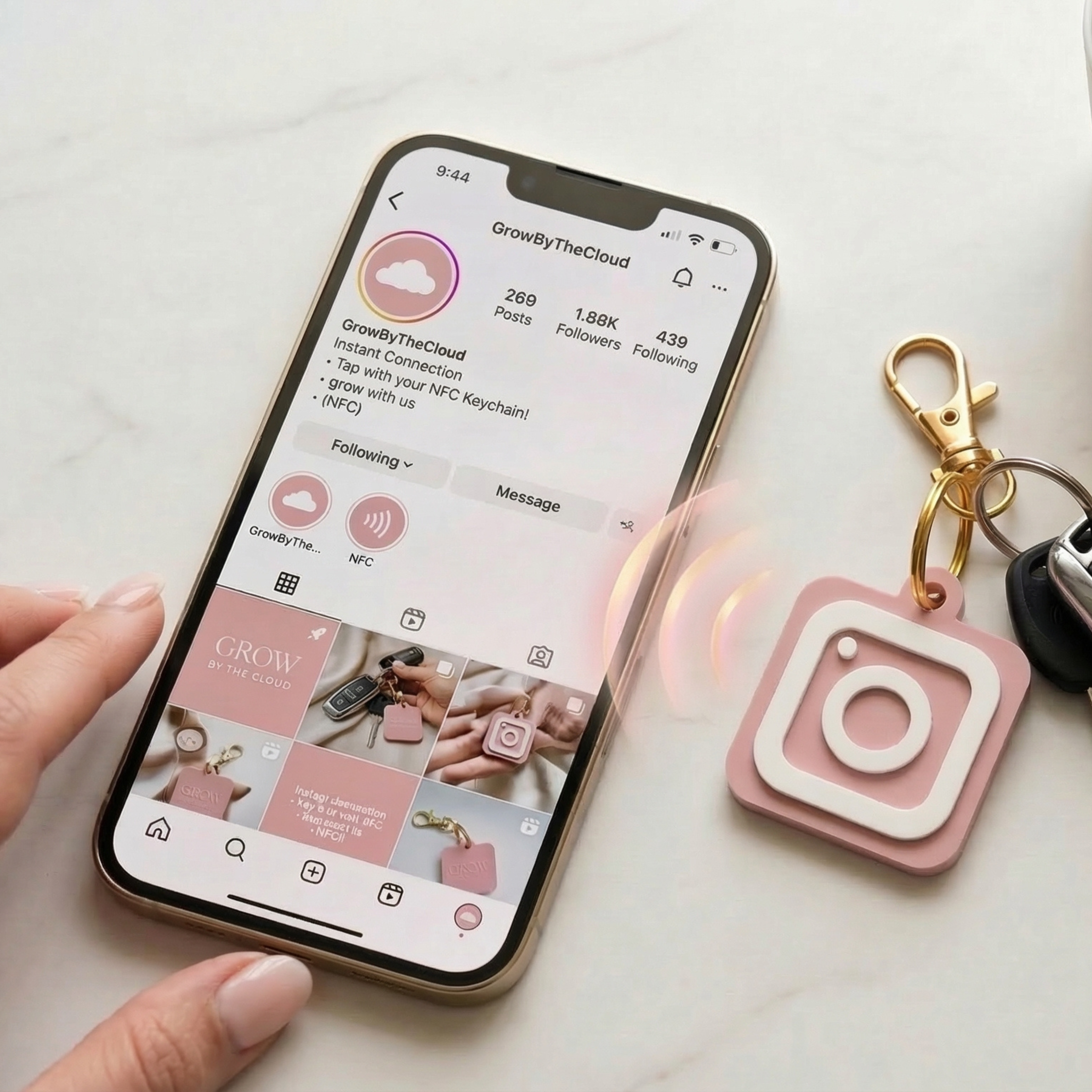 Smart Instagram Schlüsselanhänger – Instagram Profil kontaktlos teilen Grow by the cloud